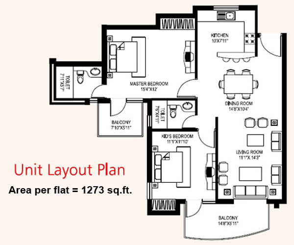 rps savana 2bhk floor